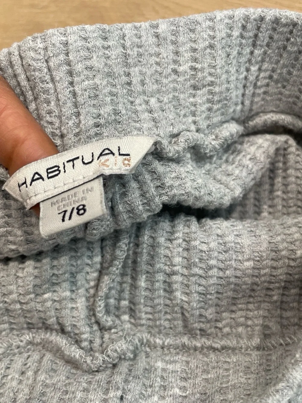Habitual Gray Ribbed Knit Kids Matching Set - Cropped Top & Flare Leggings